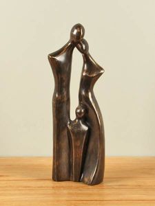 Beeld brons Familie, 1 kind, 38 cm