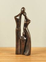 Beeld brons Familie, 1 kind, 38 cm