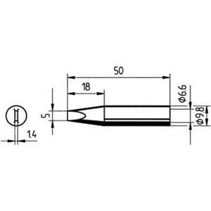 Ersa 0832VDLF Soldeerpunt Beitelvorm, recht Grootte soldeerpunt 5 mm Inhoud: 1 stuk(s)