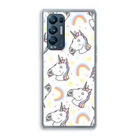 Rainbow Unicorn: Oppo Find X3 Neo Transparant Hoesje