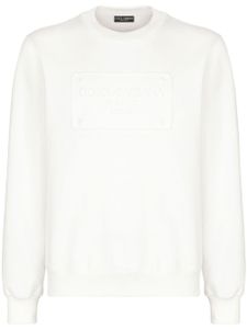 Dolce & Gabbana sweat à logo DG embossé - Blanc