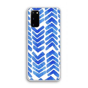 Blauwe pijlen: Samsung Galaxy S20 Transparant Hoesje
