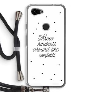 Confetti: Pixel 3a Transparant Hoesje met koord