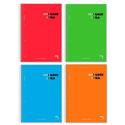 Set notitieboekjes Pacsa Superblock Extra Multicolour A4 120 Lakens 4 Onderdelen