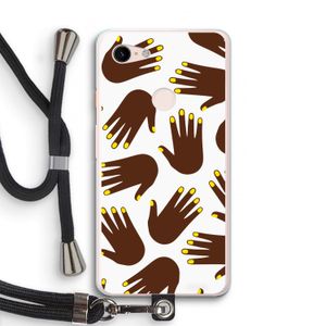 Hands dark: Pixel 3 XL Transparant Hoesje met koord