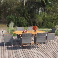 7-delige Tuinset poly rattan grijs