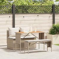 3-delige tuinset met kussens, beige polyrotan 3-delige tuinset met kussens, beige polyrotan