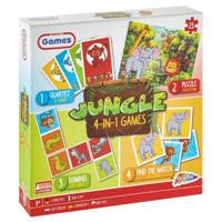 Grafix 4-in-1 Spel Jungle Kwartet, Domino, Memory En Puzzel - thumbnail