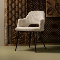 WOOOD Eetkamerstoel 'Ferdy' Rib, kleur Pearl