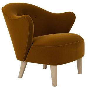 Audo Copenhagen Ingeborg fauteuil naturel eiken Grand Mohair 2600