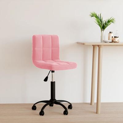 Kantoorstoel draaibaar fluweel roze