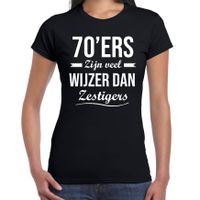 70ers zijn veel wijzer dan zestigers verjaardags t-shirt zwart voor dames 2XL  -