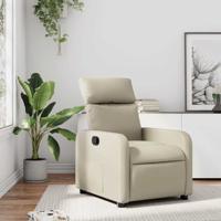 Fauteuil verstelbaar kunstleer crèmekleurig