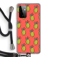 Ananas: Samsung Galaxy A72 5G Transparant Hoesje met koord