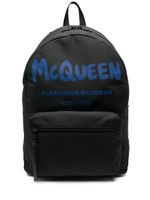 Alexander McQueen sac à dos bicolore à logo imprimé - Noir - thumbnail