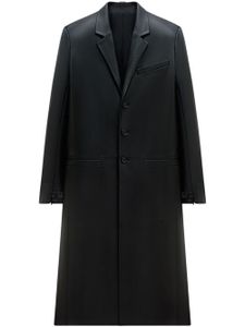 Courrèges manteau en cuir à manches zippées - Noir