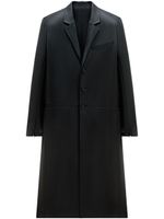 Courrèges manteau en cuir à manches zippées - Noir