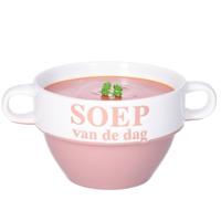 Soepkommen - Soep van de dag - keramiek - D12 x H8 cm - oud roze - Stapelbaar