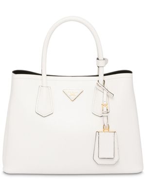 Prada petit sac à main à plaque logo - Blanc