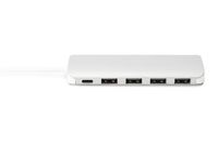 Digitus DA-70242-1 USB 3.2 Gen 1-hub 4 + 1 poorten Met snellaadpoort, Met USB-C stekker, Met aluminium behuizing Zilver - thumbnail