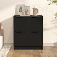 Dressoir 60x30x70 cm bewerkt hout zwart