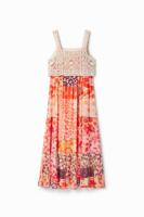 Lange 2-in-1 jurk met patch - ORANGE - M
