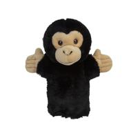 Speelgoed Handpop Aap - Chimpansee apen - zwart - 23 cm - poppenkast poppen