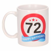 Verjaardag 72 jaar verkeersbord mok / beker   -
