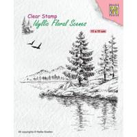 Nellie's Choice • idyllic floral scenes clear stempel winter water's edge (110x110mm)