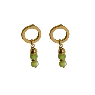 Flow Jewels Hang Oorbellen Rio Licht Groen | Goud