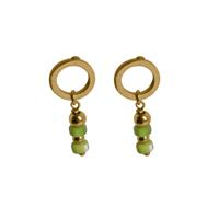 Flow Jewels Hang Oorbellen Rio Licht Groen | Goud