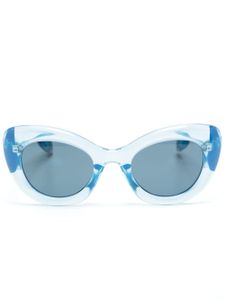 Alexander McQueen Eyewear lunettes de soleil The Curve à monture papillon - Bleu