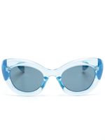 Alexander McQueen Eyewear lunettes de soleil The Curve à monture papillon - Bleu