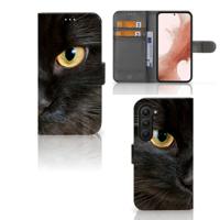 Samsung Galaxy S23 | Telefoonhoesje | Met pasjeshouder | Zwarte Kat