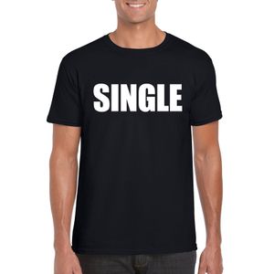 Single/ vrijgezel tekst t-shirt zwart heren