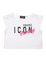 DSQUARED2 KIDS haut sans manches à logo imprimé - Blanc