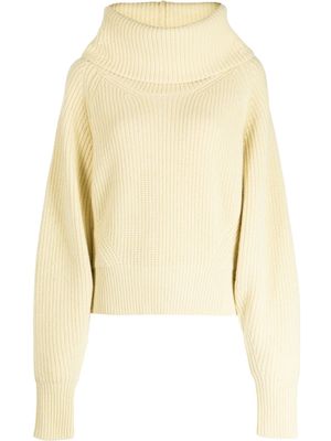 SA SU PHI pull nervuré à col montant - Jaune