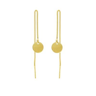 Karma Pull Through Doortrek Oorbellen Disc Goud