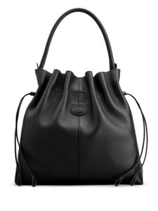 Tod's sac seau en cuir à patch logo - Noir