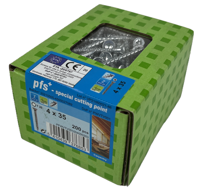 pgb-Europe PFS+ | Spaanplaatschroef PFS+ VZK-T Ø 4,0x35 Zn - 200 stuks - PFWVTV001004000353