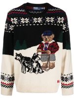 Polo Ralph Lauren pull Polo Bear en maille intarsia - Noir - thumbnail