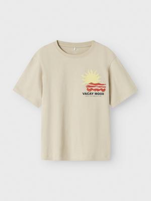 Name it zomer t-shirt jongens - taupe - Nkmfome