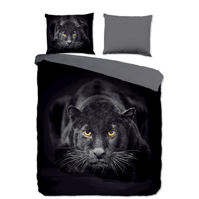 Dekbedovertrek Panter - Lits-Jumeaux (240x220 cm) - Zwart Microvezel - Dessin: Natuur - Pure - Dekbed-Discounter.nl