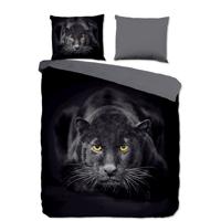 Dekbedovertrek Panter - Lits-Jumeaux (240x220 cm) - Zwart Microvezel - Dessin: Natuur - Pure - Dekbed-Discounter.nl