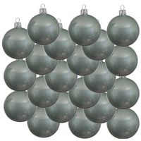 18x Glazen kerstballen glans mintgroen 8 cm kerstboom versiering/decoratie - Kerstbal - thumbnail