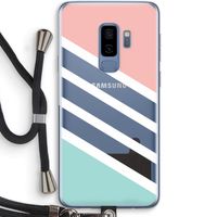 Strepen pastel: Samsung Galaxy S9 Plus Transparant Hoesje met koord
