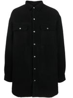 Rick Owens manteau en laine vierge à boutons pression - Noir