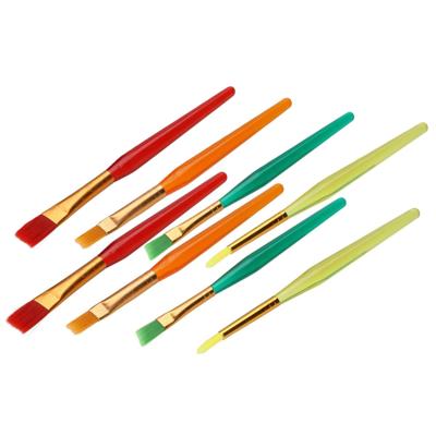 Kwasten/penselen set 8-delig - voor kinderen - schilderen hobby/knutselmateriaal