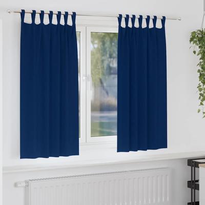 Gordijnen met gordijnen 2 pcs Donkerblauw Polyester