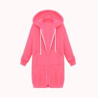 Vrouwen Hooded lange mouwen trui in de lange vacht grootte: M (Phosphor)